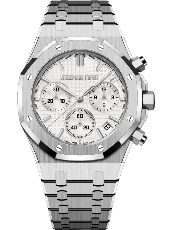 Royal Oak white dial front view